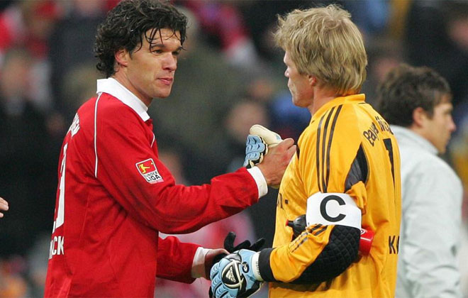 Michael Ballack y Oliver Kahn.